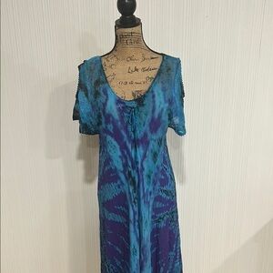 Advance Apparels Blue and Purple Asymmetrical Dress